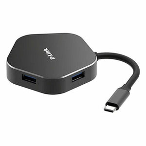 Hub USB 3 Puertos D-Link DUB-M420 Negro/Gris Negro/Plateado 60 W