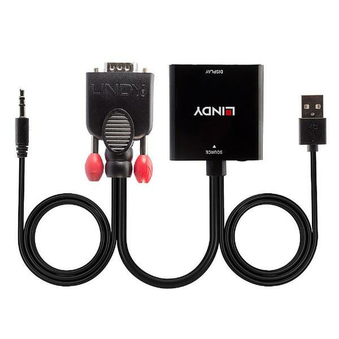 Adaptador VGA a HDMI con Audio LINDY 38284 Negro