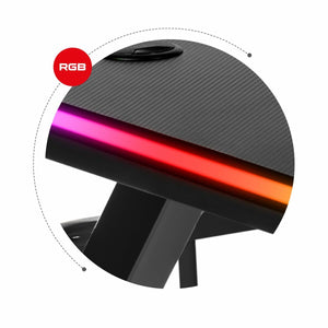 Desk Gaming Huzaro HZ-Hero 5.0 RGB Black Steel Carbon fibre 116 x 69,5 x 59 cm