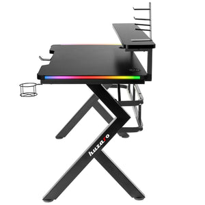 Desk Gaming Huzaro HZ-Hero 5.0 RGB Black Steel Carbon fibre 116 x 69,5 x 59 cm