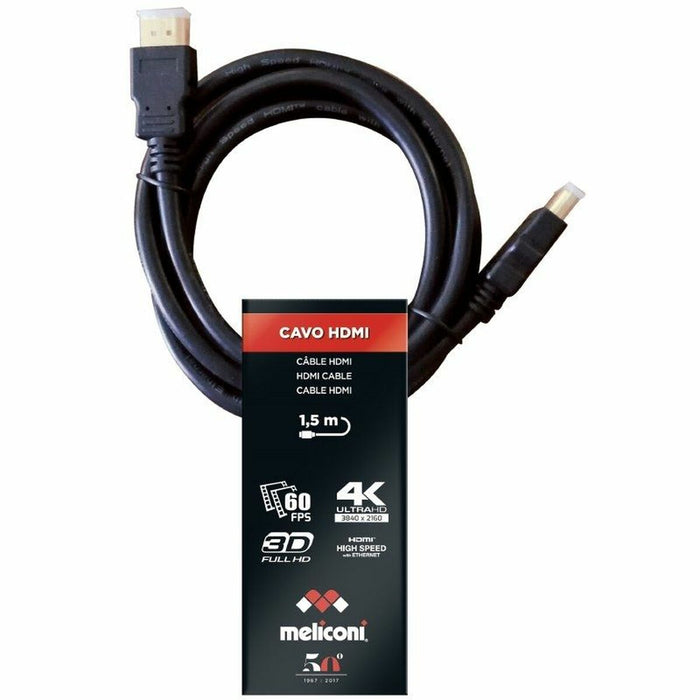 Cable HDMI Meliconi 497002 1,5 m Negro