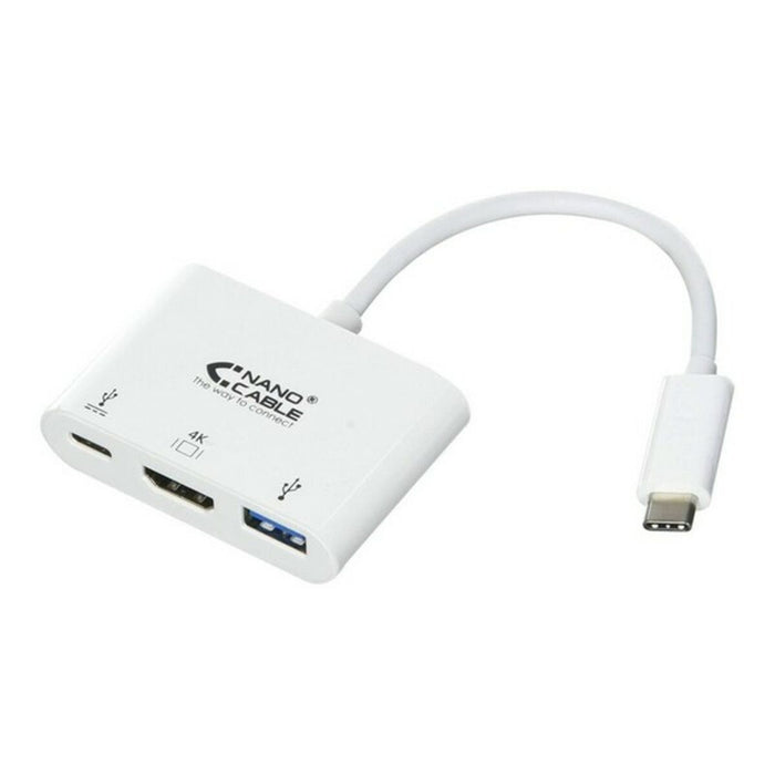 Adaptador USB C a HDMI NANOCABLE 10.16.4302 Full HD (15 cm) Blanco