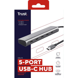 USB Hub Trust 25136 100 W Silver (1 Unit)
